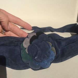 COPY - Suede flower wrap/tie belt.